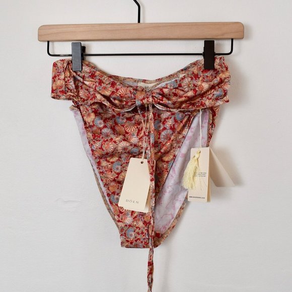 NWT DOEN Soleil Bikini Top Sea High Waist Bottom SET Rouge Tresors De La Mer - Picture 7 of 11